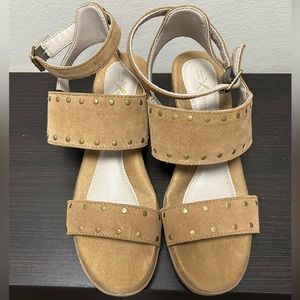 Comfy studded suede sandals